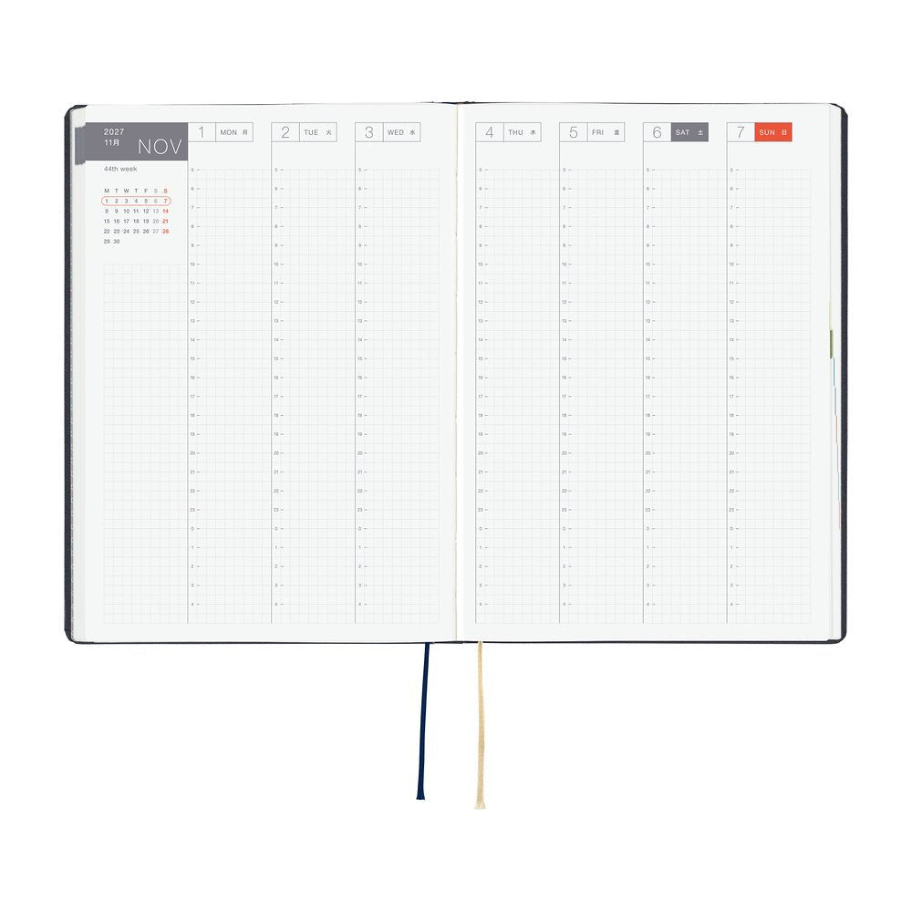 Agenda Hobonichi 2027 HON A5 | Slash (Navy) - Hobonichi Techo - millenotes