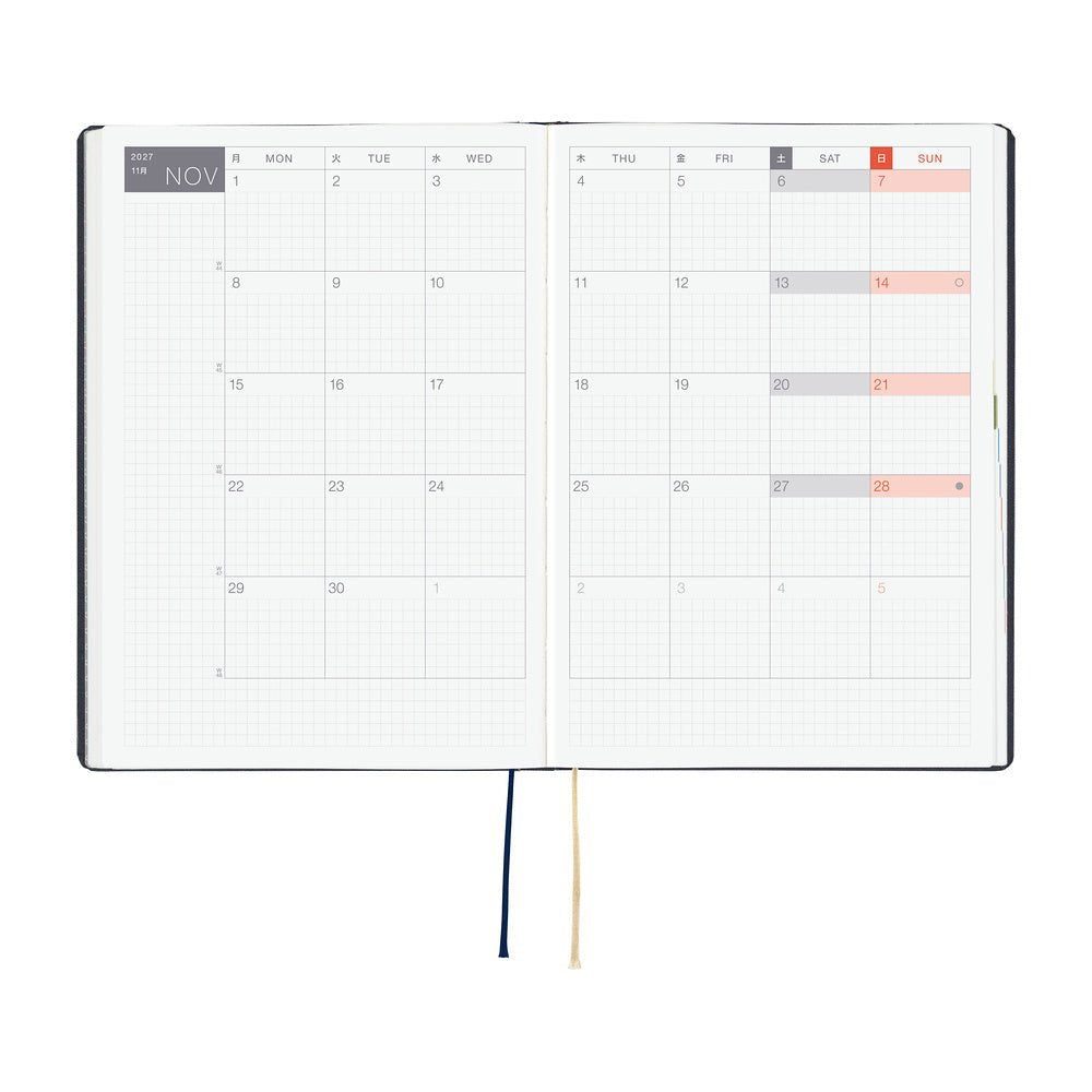 Agenda Hobonichi 2027 HON A5 | Slash (Navy) - Hobonichi Techo - millenotes