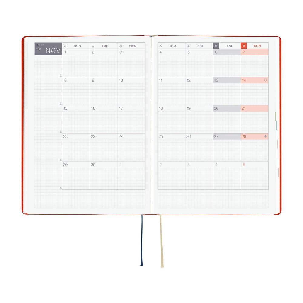 Agenda Hobonichi 2027 HON A5 | Yumi Kitagishi: White Cat and Rabbit’s Tea Room - Hobonichi Techo - millenotes