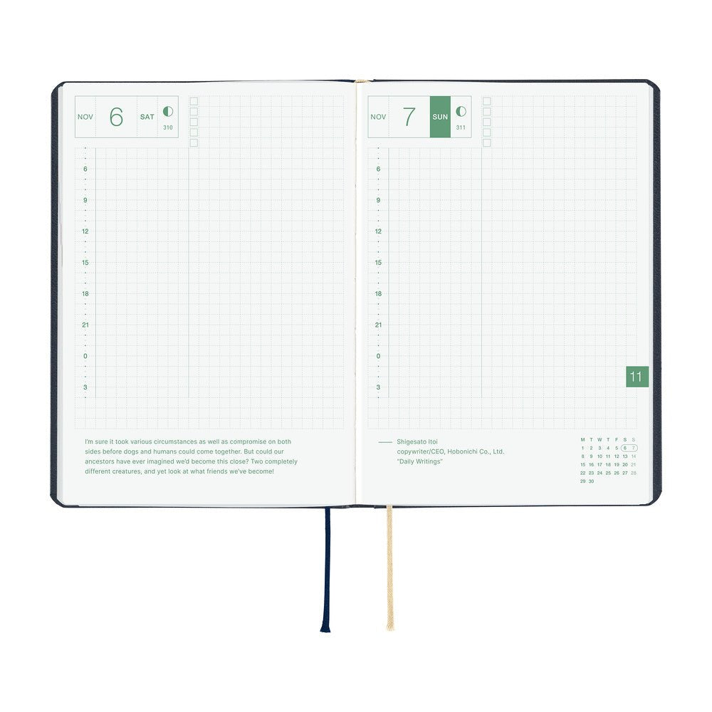 Agenda Hobonichi 2027 HON A6 | Slash (Navy) - Hobonichi Techo - millenotes