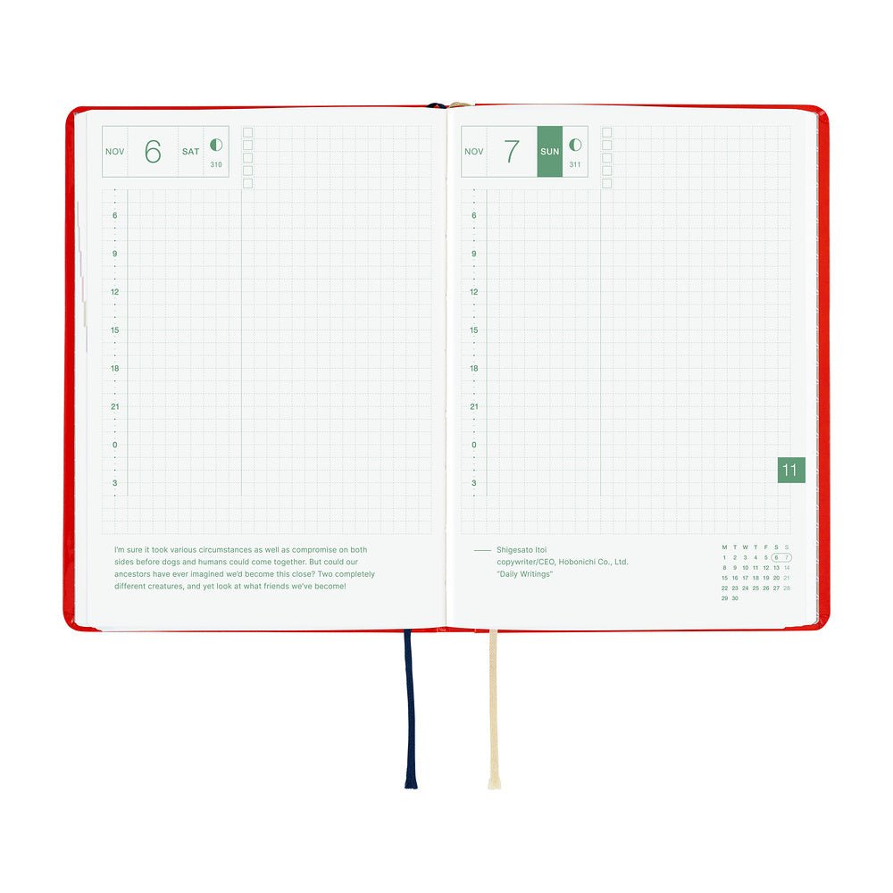 Agenda Hobonichi 2027 HON A6 | Yumi Kitagishi: White Cat and Rabbit’s Tea Room - Hobonichi Techo - millenotes