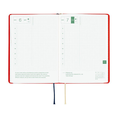 Agenda Hobonichi 2027 HON A6 | Yumi Kitagishi: White Cat and Rabbit’s Tea Room - Hobonichi Techo - millenotes