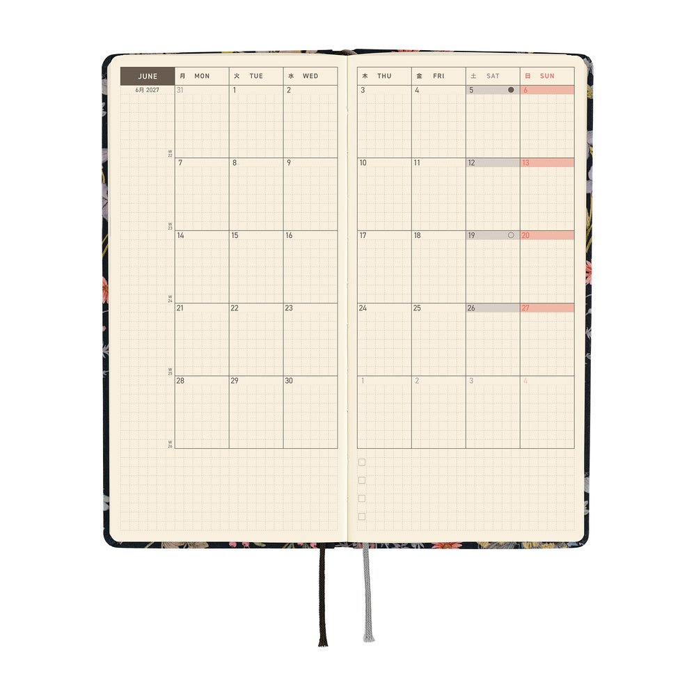 Agenda Hobonichi 2027 Weeks | Liberty Fabrics: Floral Remedy - Hobonichi Techo - millenotes