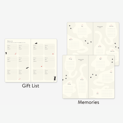 Agenda illustré Midori Book Style Diary 2026 | Chat Gris - Midori - millenotes