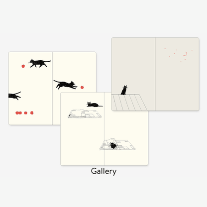 Agenda illustré Midori Book Style Diary 2026 | Chat Gris - Midori - millenotes