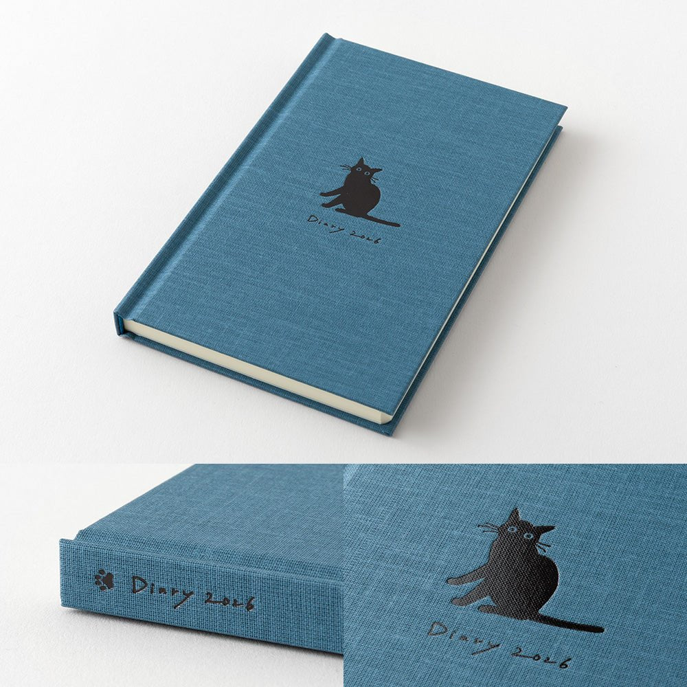 Agenda illustré Midori Book Style Diary 2026 | Chat Marine - Midori - millenotes