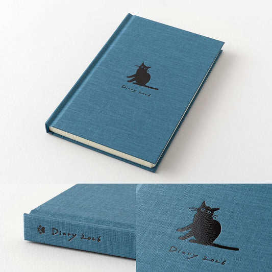 Agenda illustré Midori Book Style Diary 2026 | Chat Marine - Midori - millenotes