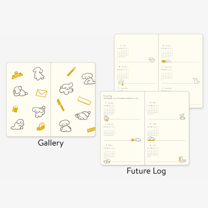 Agenda illustré Midori Book Style Diary 2026 | Chien Bleu vert - Midori - millenotes