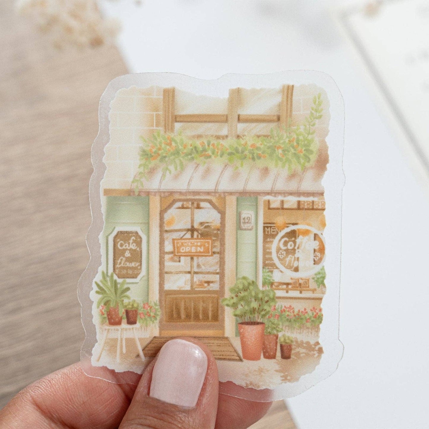 Sticker en vinyle | LETTOON | Flower Cafe