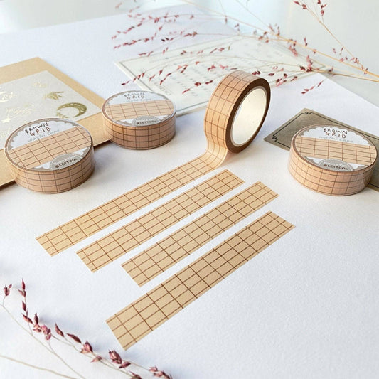 Masking tape | LETTOON | Brown Grid