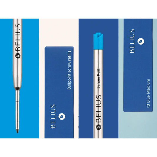 BELIUS | Recharge d'encre pour stylo à bille ou stylo roller | Bleu - BELIUS - Stylo roller - millenotes