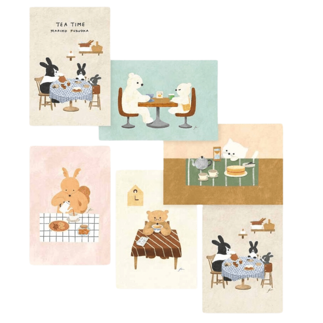 Bloc de cartes postales | Mariko Fukuda | Tea Time - cozyca products - millenotes