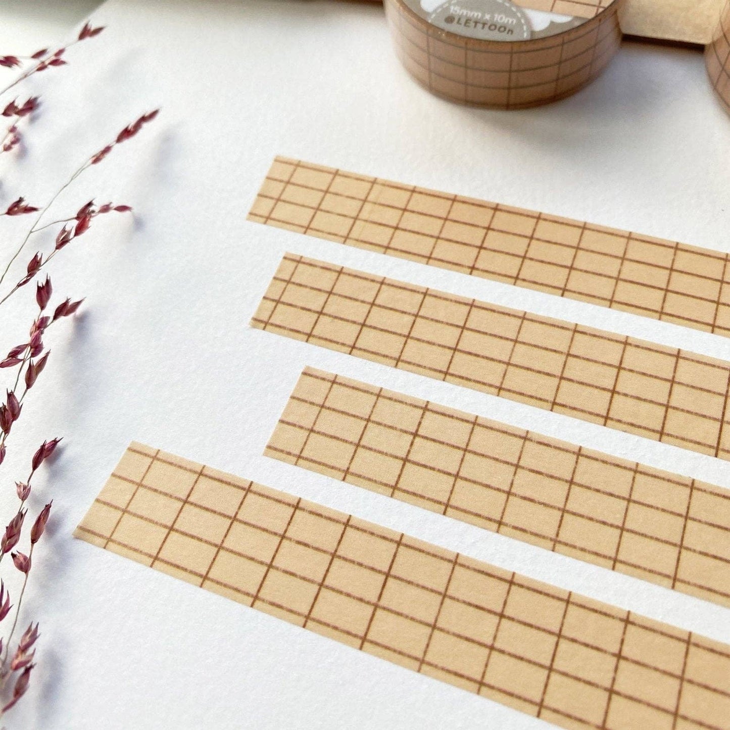 Masking tape | LETTOON | Brown Grid