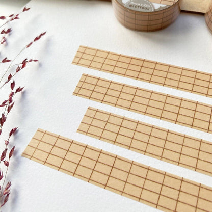 Masking tape | LETTOON | Brown Grid