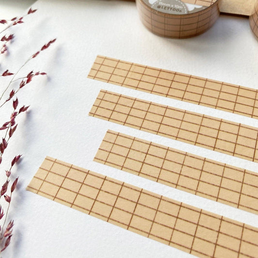 Masking tape | LETTOON | Brown Grid