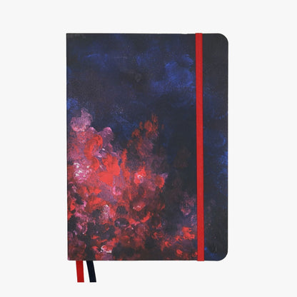 Carnet de Notes | Fire in the Night | Idéal pour Bullet Journal, A5 Pointillé 120g - Devangari - art - millenotes