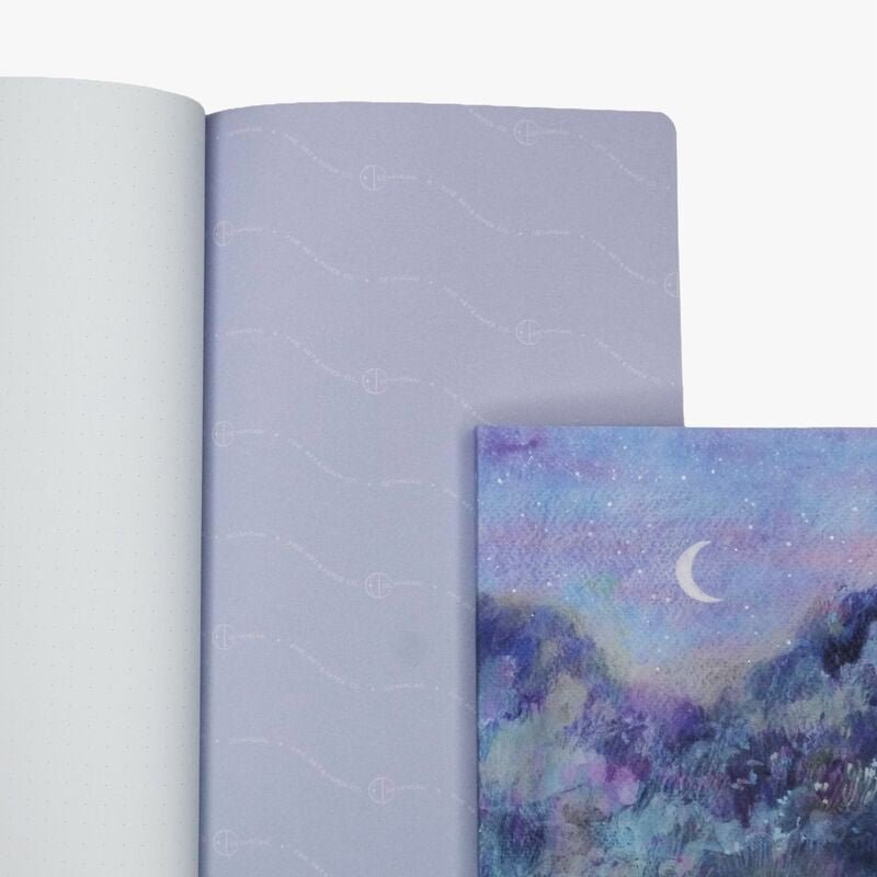 Carnet de Notes Reliure Otabind | Night Meadow | bujo, A5 Pointillé 120g - Devangari - art - millenotes