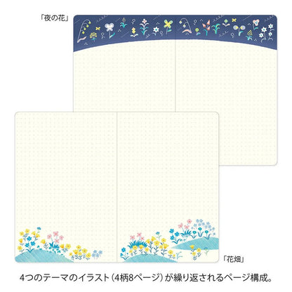 Carnet illustré Yuru Log B6 | MIDORI | Floral - Midori - millenotes