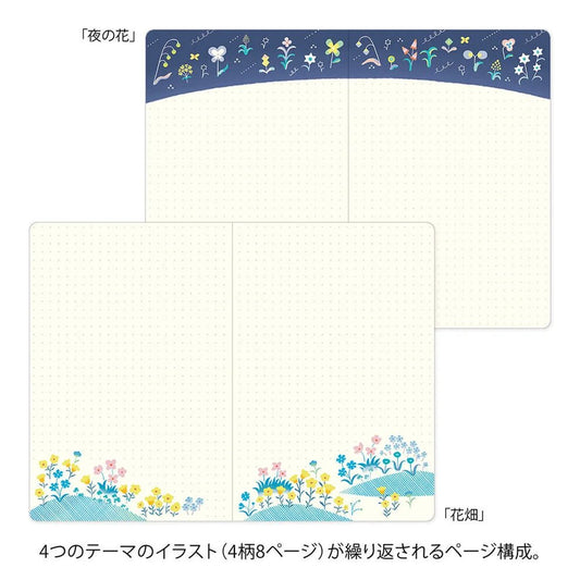 Carnet illustré Yuru Log B6 | MIDORI | Floral - Midori - millenotes