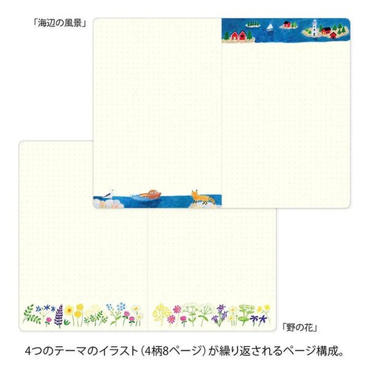 Carnet illustré Yuru Log B6 | MIDORI | Scandinavia - Midori - millenotes