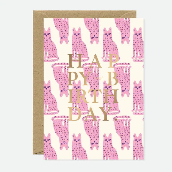 Carte de voeux | Anniversaire | Chats Roses - All The Ways To Say - millenotes