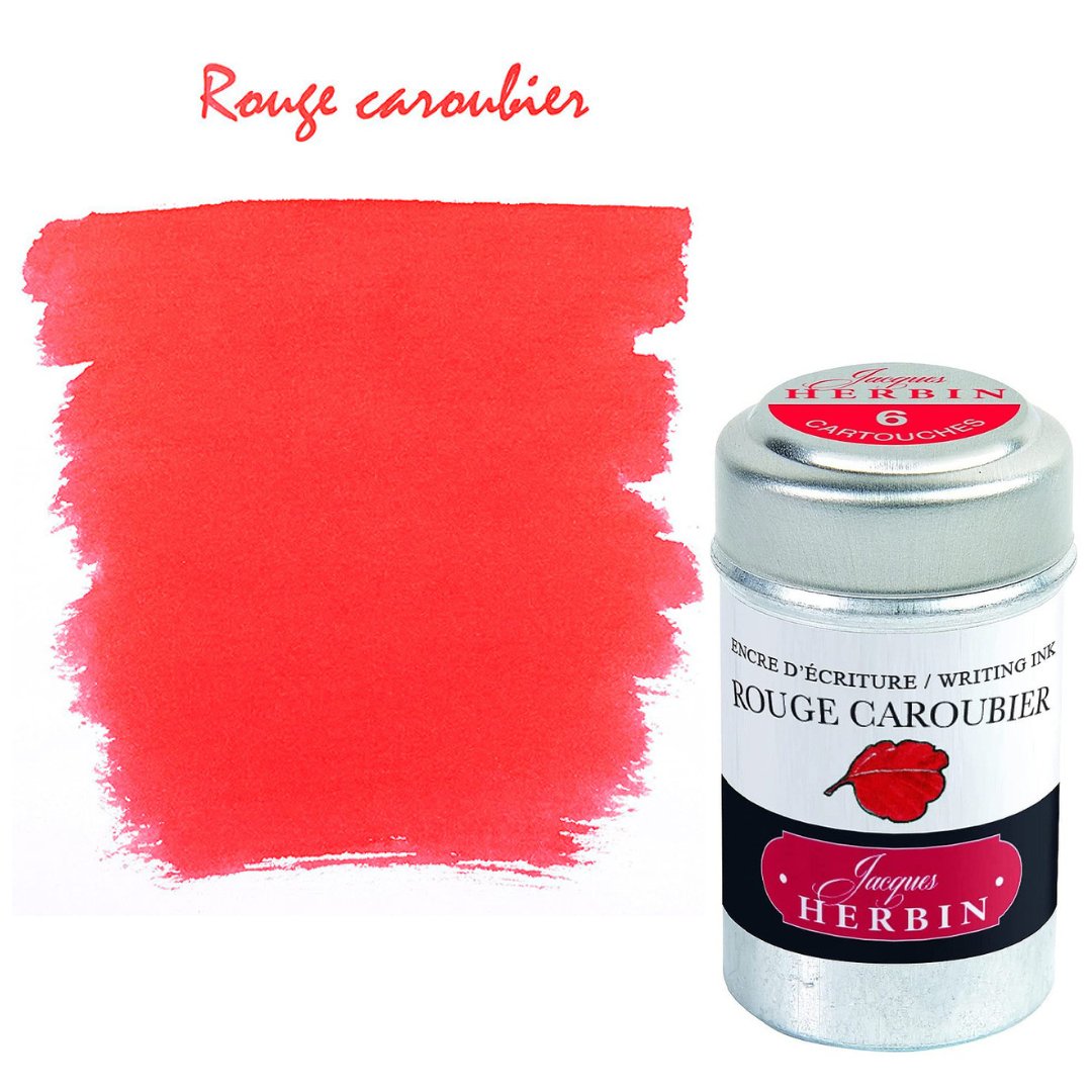 Cartouches d'encre stylo plume J.Herbin - Jacques Herbin - Rouge Caroubier - millenotes