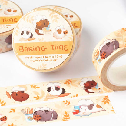 Taśma washi | Birdie Tam | Pieczenie babeczek ze świnkami morskimi