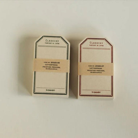 Classiky Letterpress Label Card | 40 Étiquettes - Classiky - Rouge - millenotes