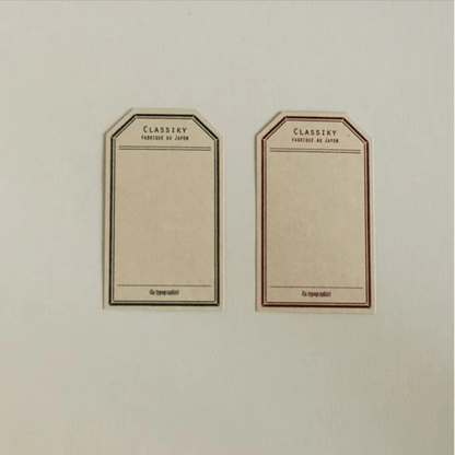 Classiky Letterpress Label Card | 40 Étiquettes - Classiky - Rouge - millenotes