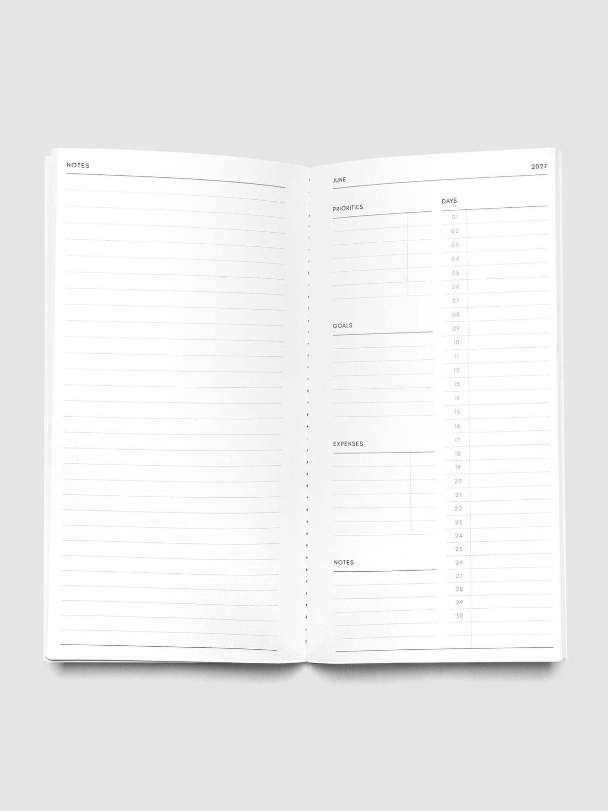 Cloth & Paper | Agenda mensuel 2027 | A5 Slim - Cloth & Paper - millenotes