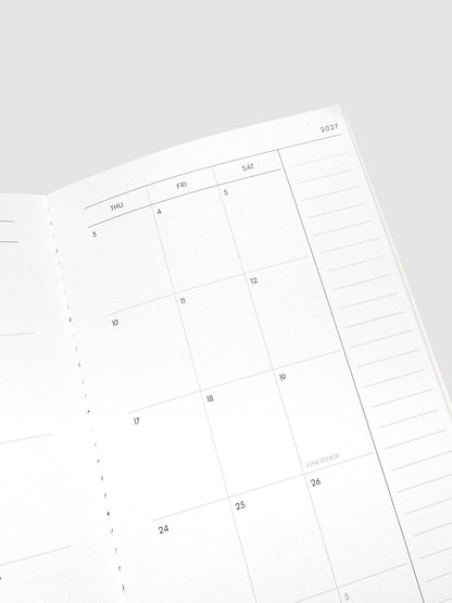 Cloth & Paper | Agenda mensuel 2027 | A5 Slim - Cloth & Paper - millenotes