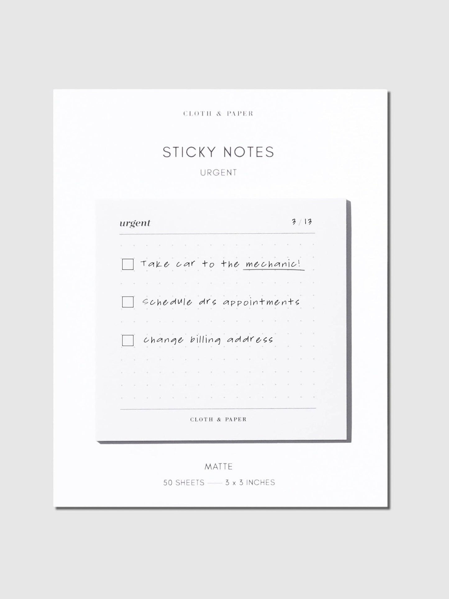 Cloth & Paper | Notes adhésives | Urgent - Cloth & Paper - millenotes