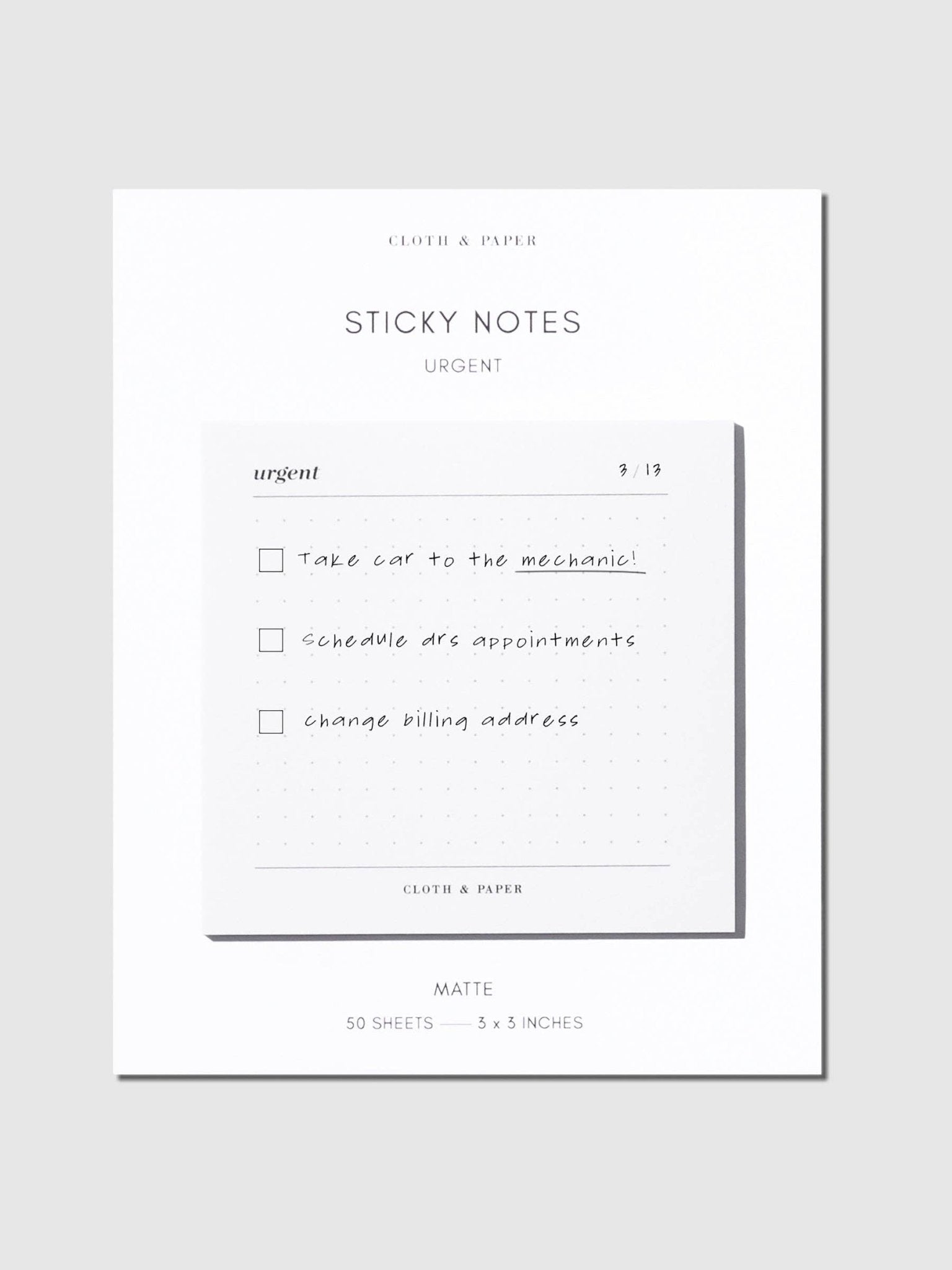 Cloth & Paper | Notes adhésives | Urgent - Cloth & Paper - millenotes