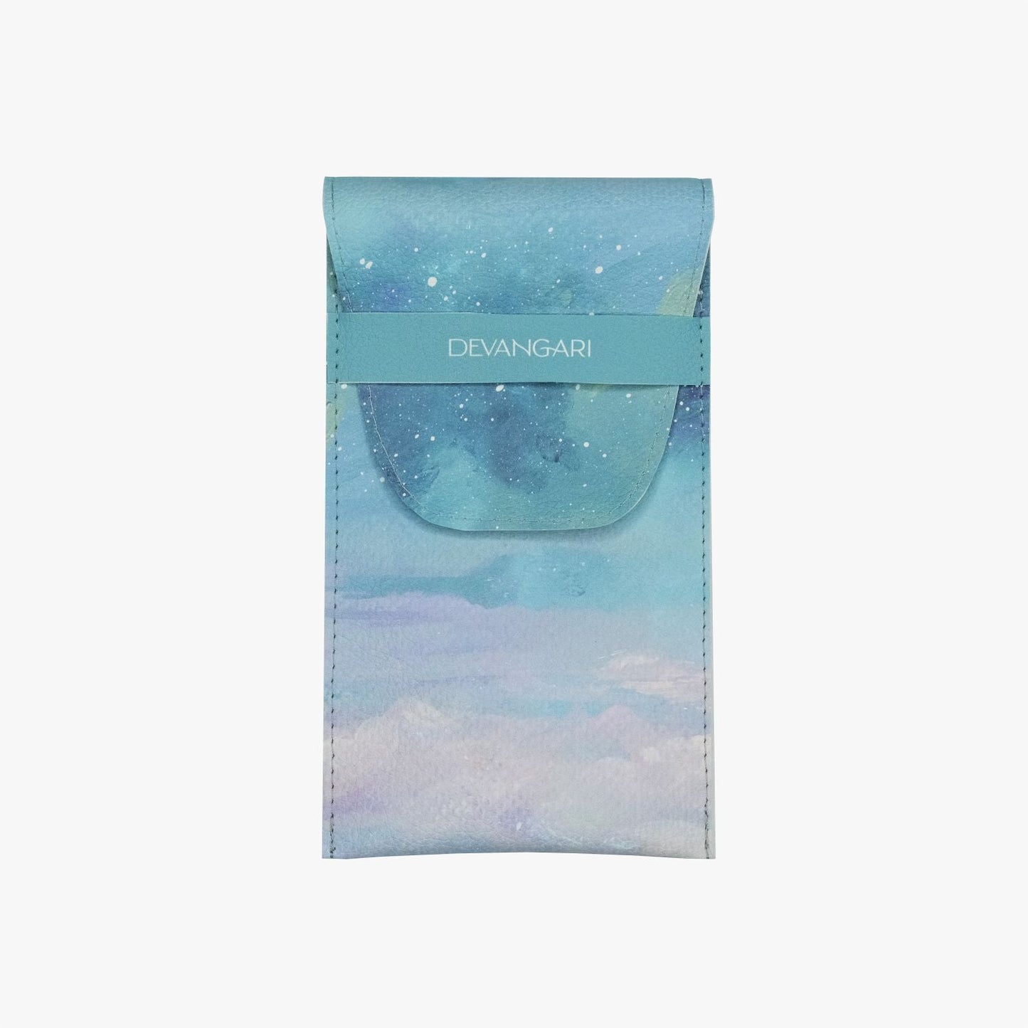 Cotton Sky | Étui Multifonction en Cuir Vegan 11 × 20 cm - Devangari - art - millenotes