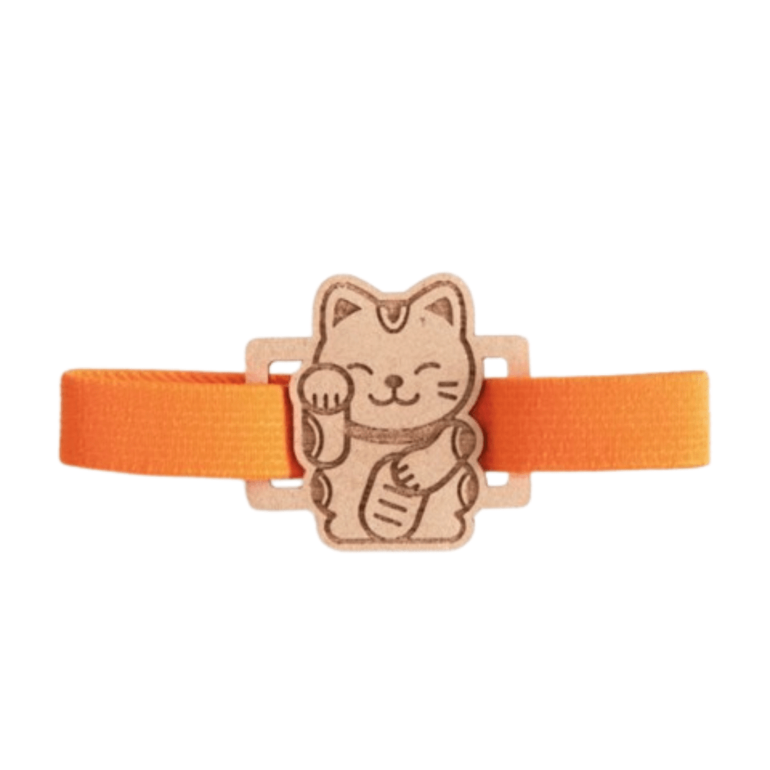 CRU - CIAL | Bande Élastique Japonaise pour Carnet et Agenda - CRU - CIAL - Chat - orange - millenotes