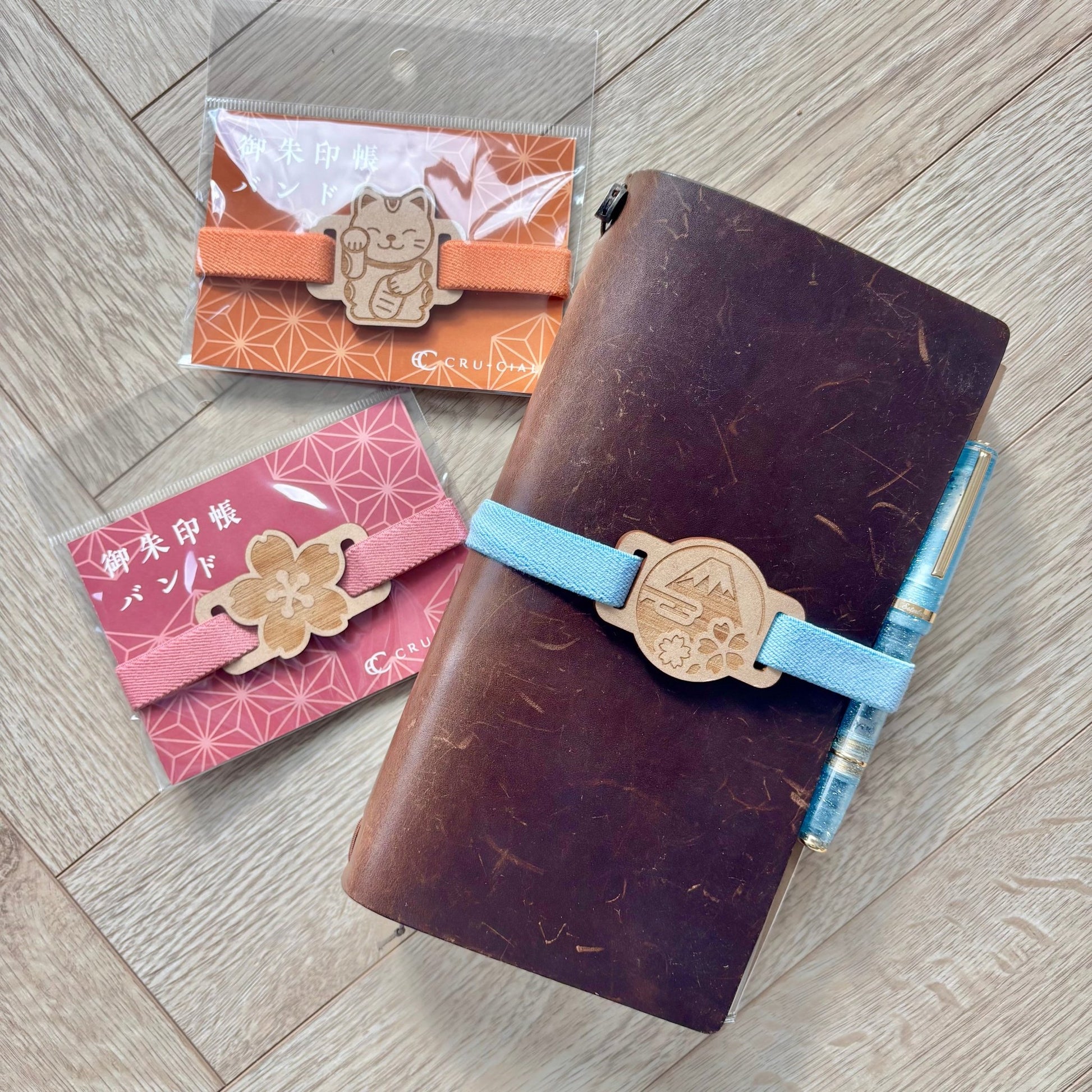 CRU - CIAL | Bande Élastique Japonaise pour Carnet et Agenda - CRU - CIAL - Fleur Sakura - rose - millenotes