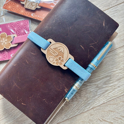 CRU - CIAL | Bande Élastique Japonaise pour Carnet et Agenda - CRU - CIAL - Fleur Sakura - rose - millenotes