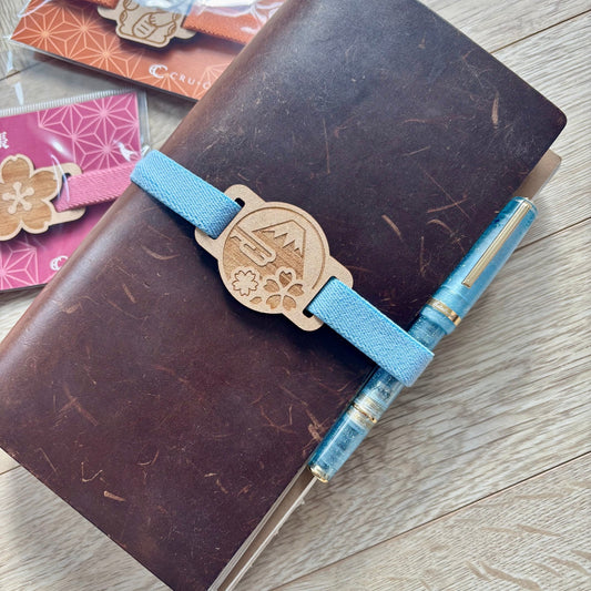 CRU - CIAL | Bande Élastique Japonaise pour Carnet et Agenda - CRU - CIAL - Fleur Sakura - rose - millenotes