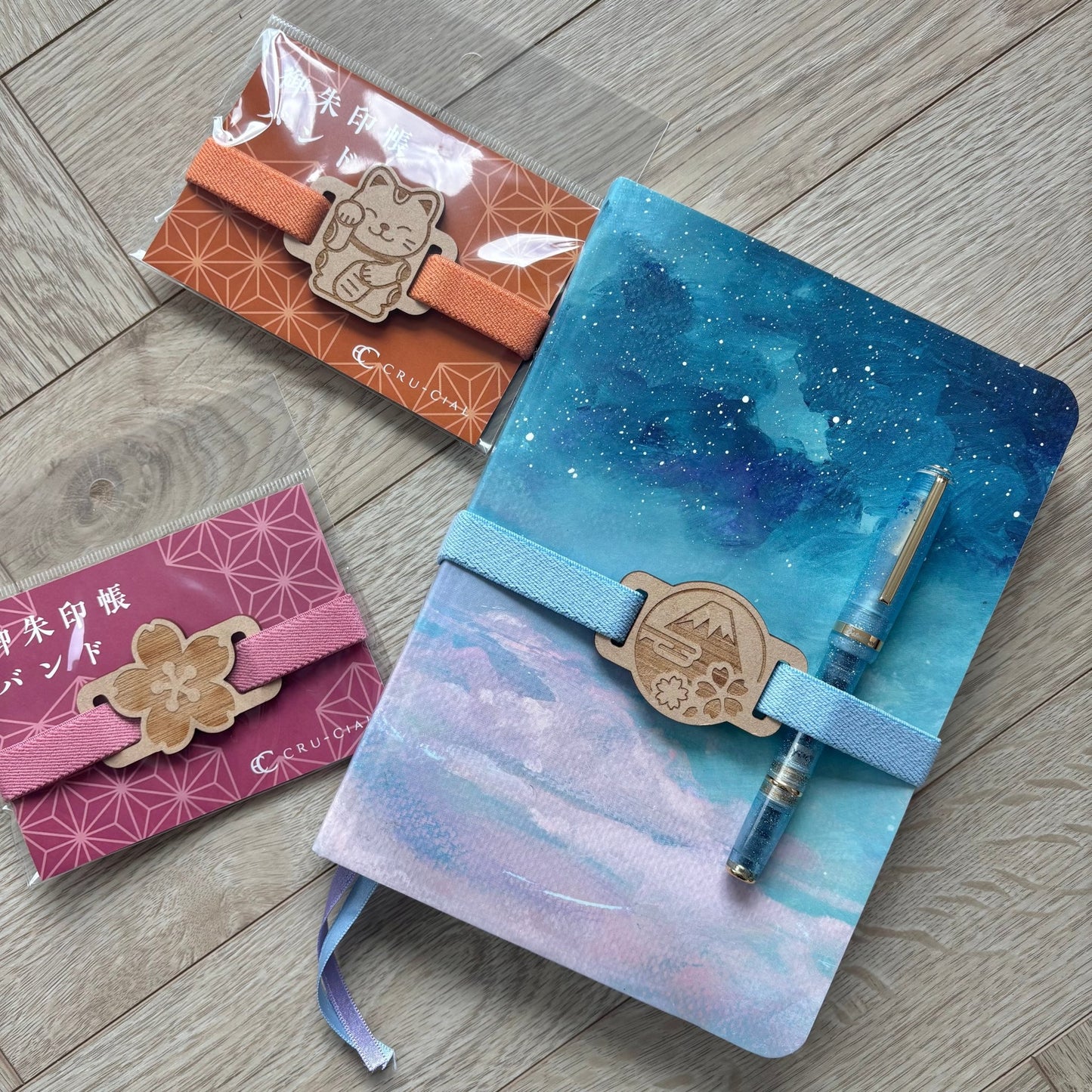 CRU - CIAL | Bande Élastique Japonaise pour Carnet et Agenda - CRU - CIAL - Fleur Sakura - rose - millenotes