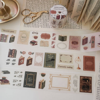 PET Kiss-cut masking tape | Note & Wish | Book Lover