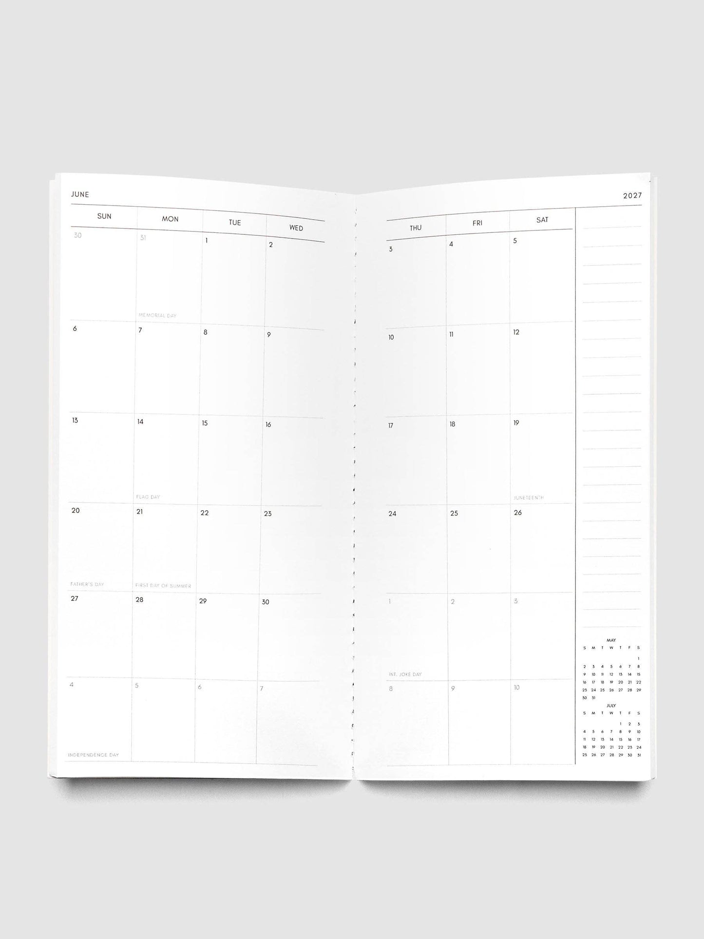 Cloth & Paper | Agenda mensuel 2027 | A5 Slim