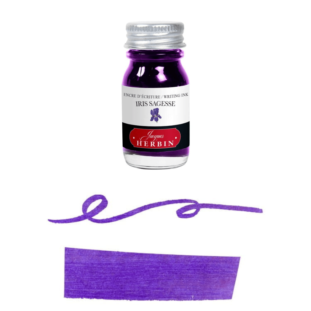 Encre Stylo plume J. Herbin flacon 10ml - Jacques Herbin - Iris sagesse - millenotes