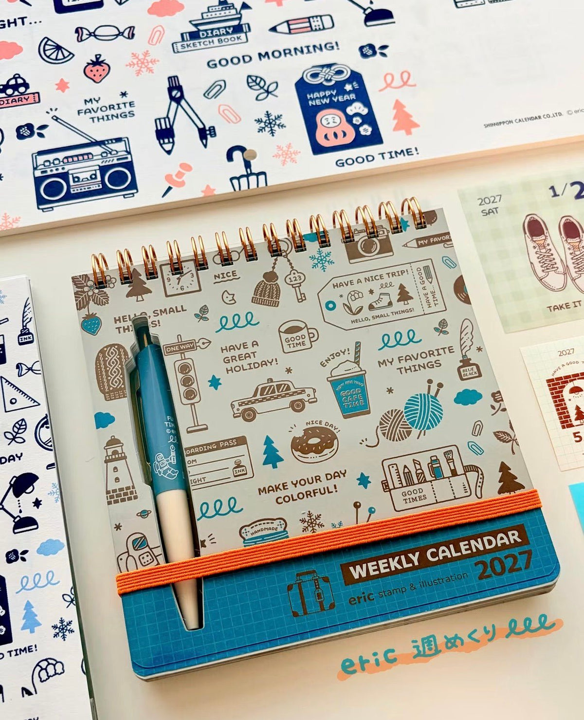 Eric Small Things x Shinnippon | Agenda hebdomadaire 2027 avec un stylo - Eric Small Things x Shinnippon - millenotes