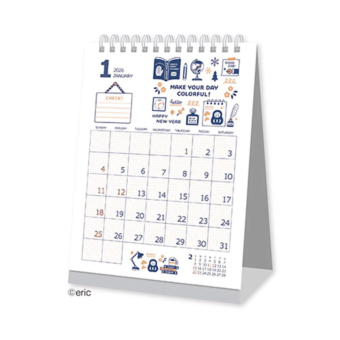 Eric Small Things x Shinnippon | Calendrier de bureau 2026 - Eric Small Things x Shinnippon - millenotes