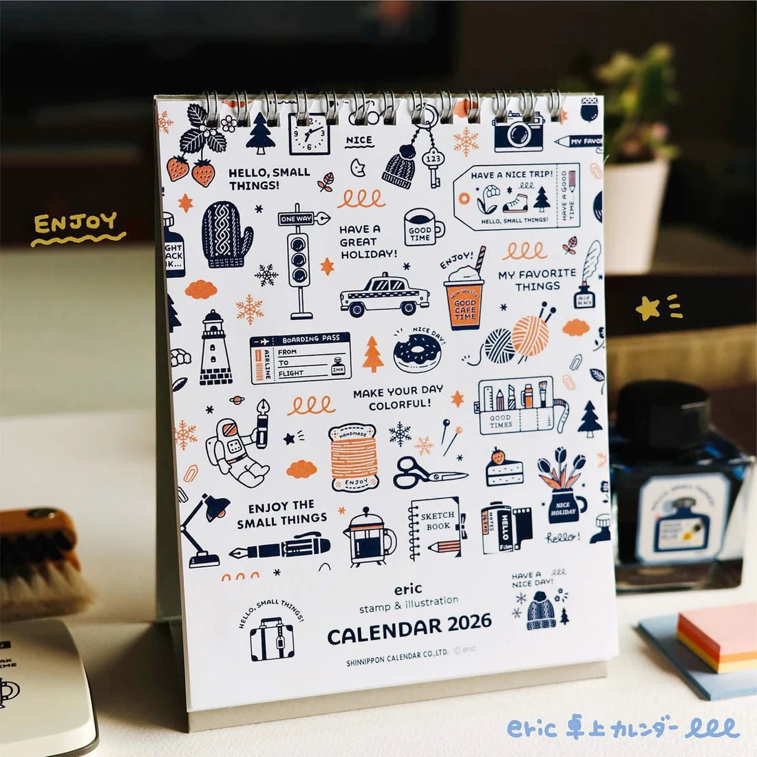 Eric Small Things x Shinnippon | Calendrier de bureau 2026 - Eric Small Things x Shinnippon - millenotes
