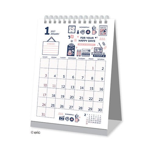 Eric Small Things x Shinnippon | Calendrier de bureau 2027 - Eric Small Things x Shinnippon - millenotes