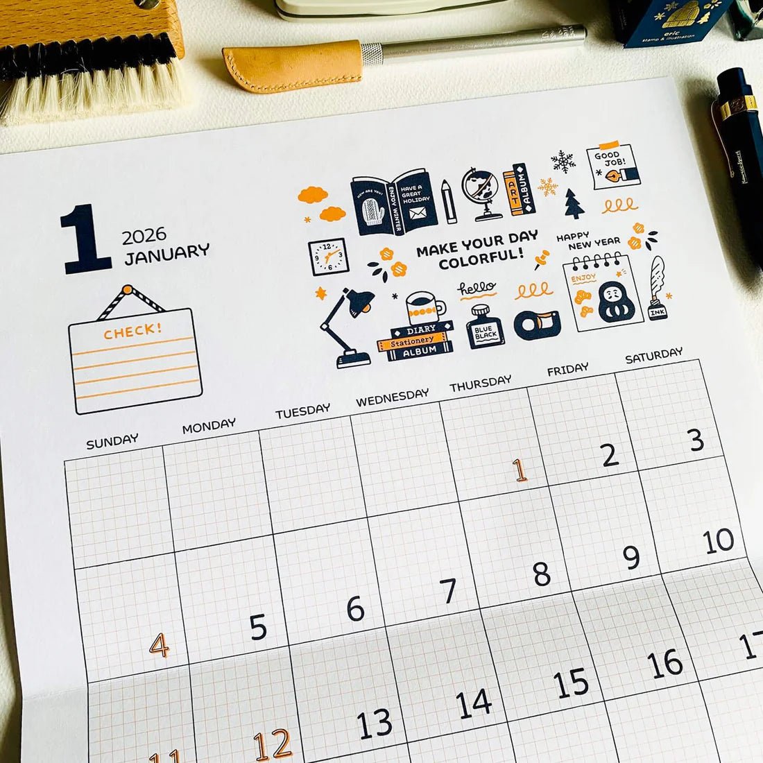 Eric Small Things x Shinnippon | Calendrier mural 2026 - Eric Small Things x Shinnippon - millenotes