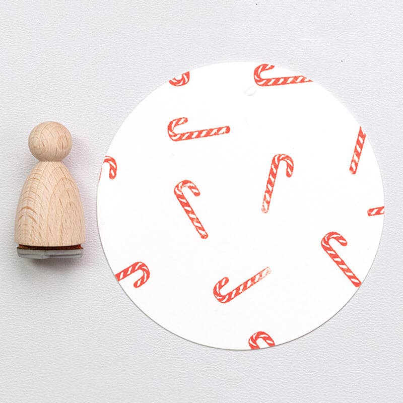 Perlenfischer | Wooden stamp | Little candy cane