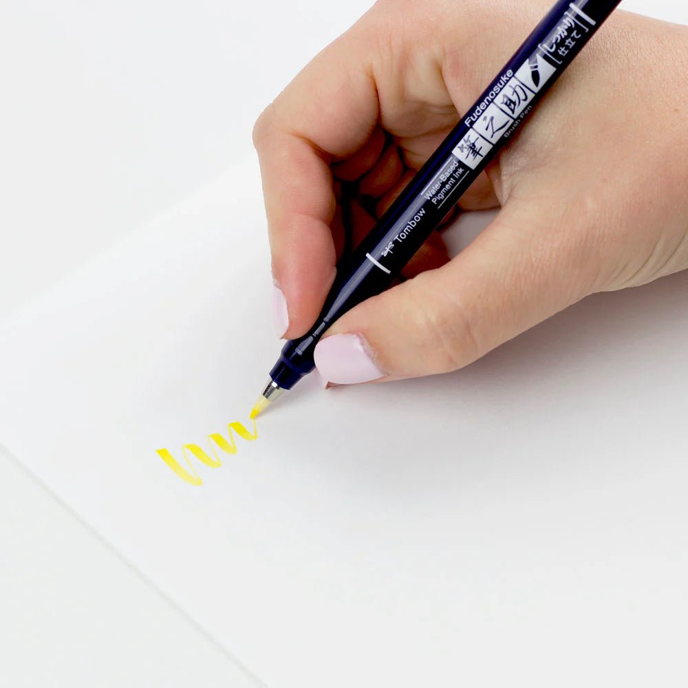 Feutre pinceau Tombow Fudenosuke Brush Pen | Jaune - Tombow - millenotes