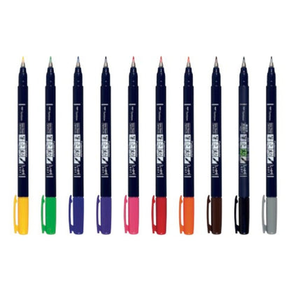 Feutre pinceau Tombow Fudenosuke Brush Pen | Pointe dure | Bleu - Tombow - millenotes